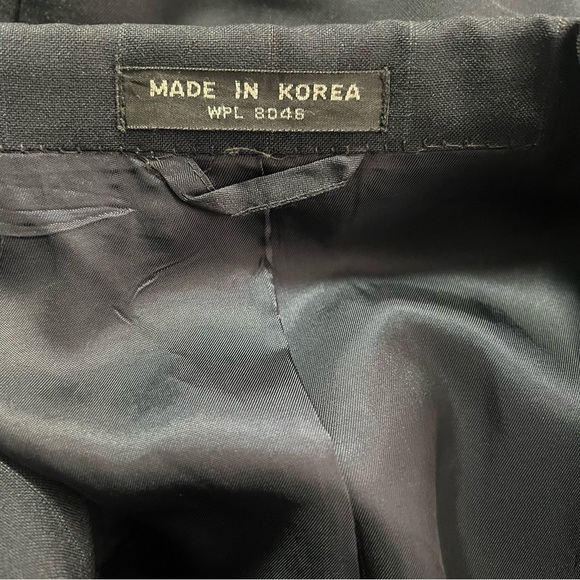 Club Room Men’s 100% Pure Wool Suit Navy with Pinstripes Pants Sz L40 Business - Picture 5 of 15